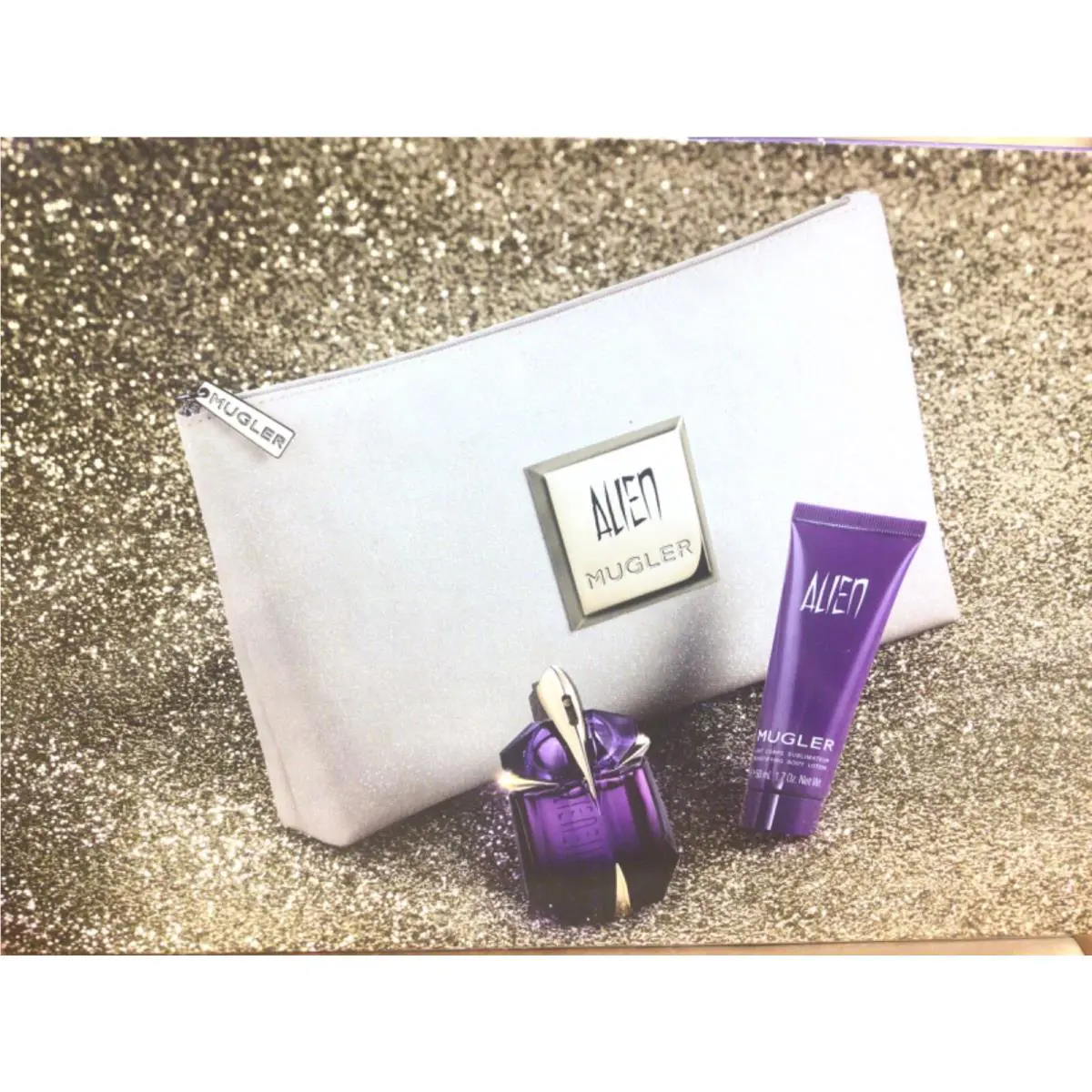 Alien by Thierry  3 Pc Set 1.0 oz Edp Spray + 1.7oz Lotion + Cosmetic Bag by Mugler