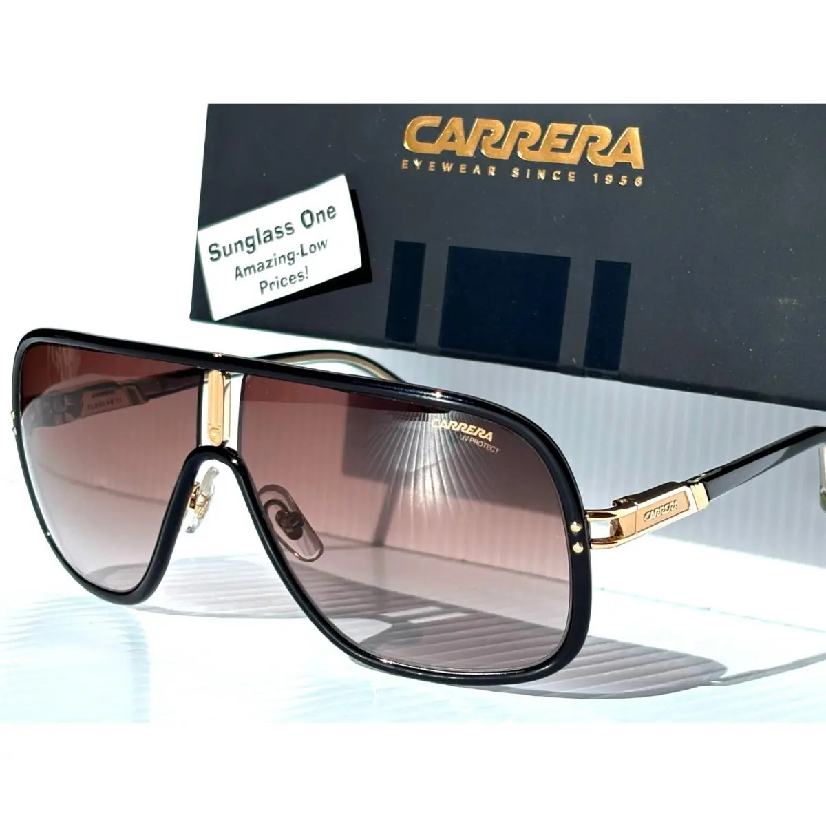 Carrera Flaglab 11 Black Brown Frame Gradient Brown Lens Sunglass R60/HA