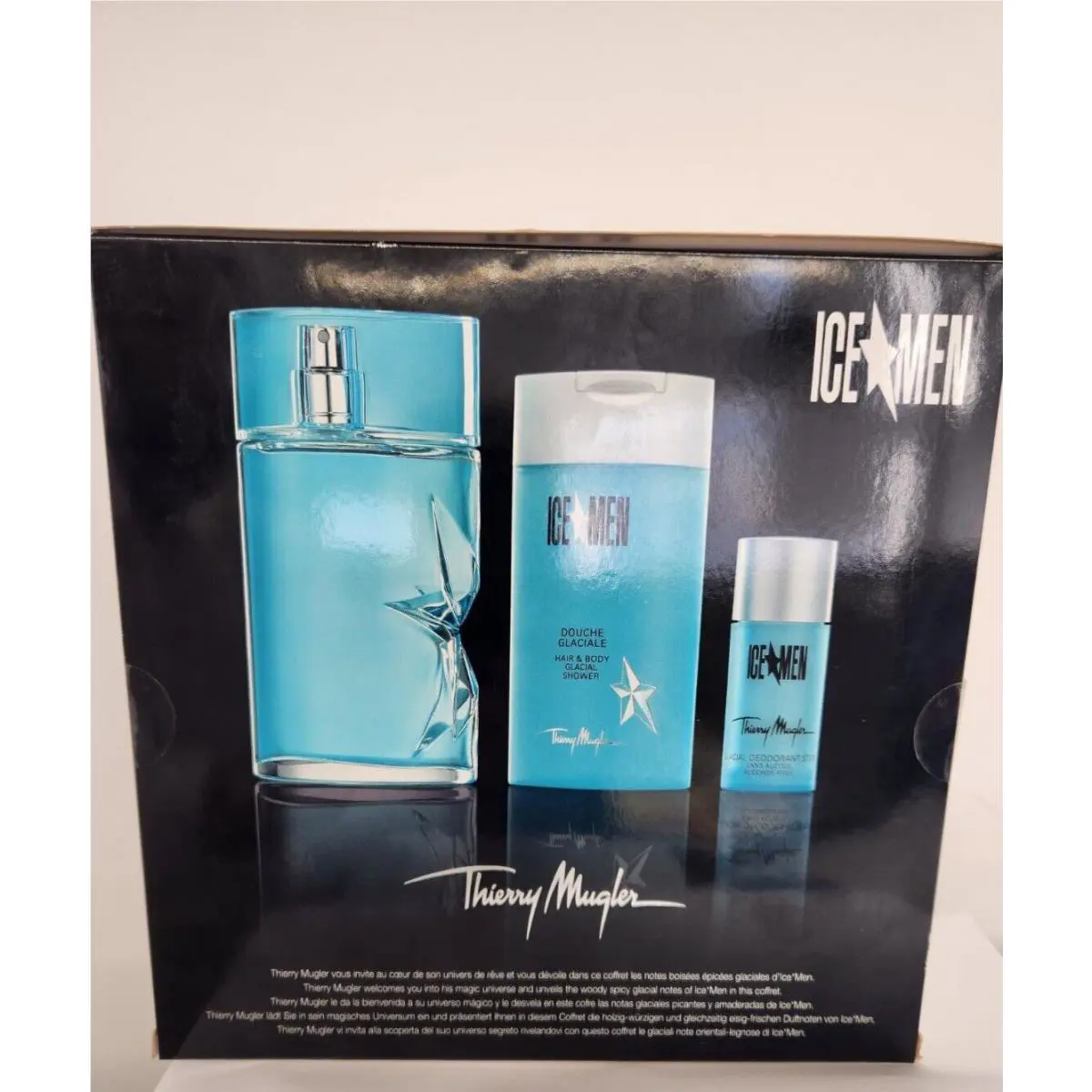 Ice Men by Thierry  3Pces Set 3.4oz Edt +0.7 Deo Stick+3.5 Shower Gel by Mugler