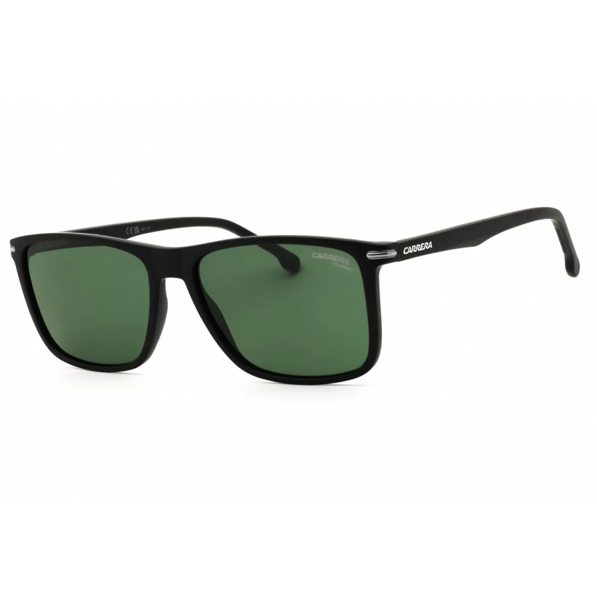 Carrera 298 S 003 UC Sunglasses Matte Black Frame Green Polarised Lenses 57mm