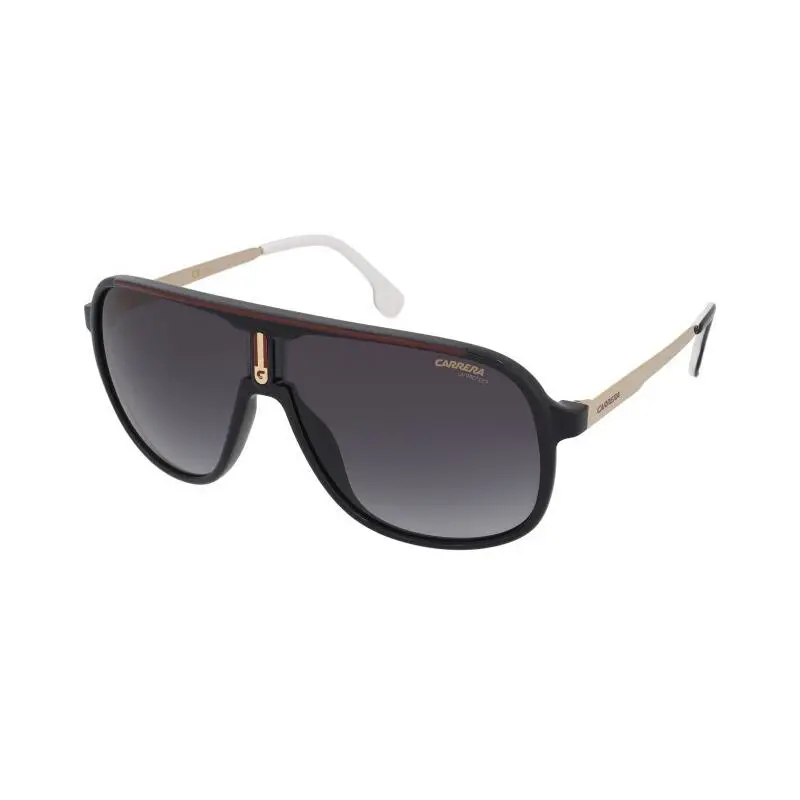 Carrera 1007/S 807 9O Aviator Shiny Black/gray Gradient Sunglasses
