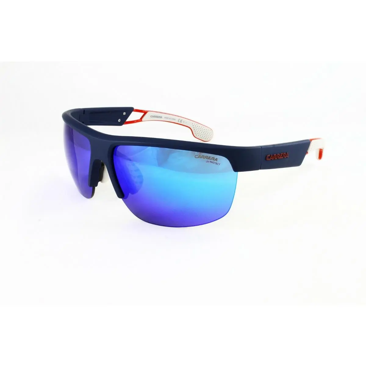 Carrera Men`s Sports Sunglasses CA4005S Rct Matte Blue Green Blue Mirror Lens
