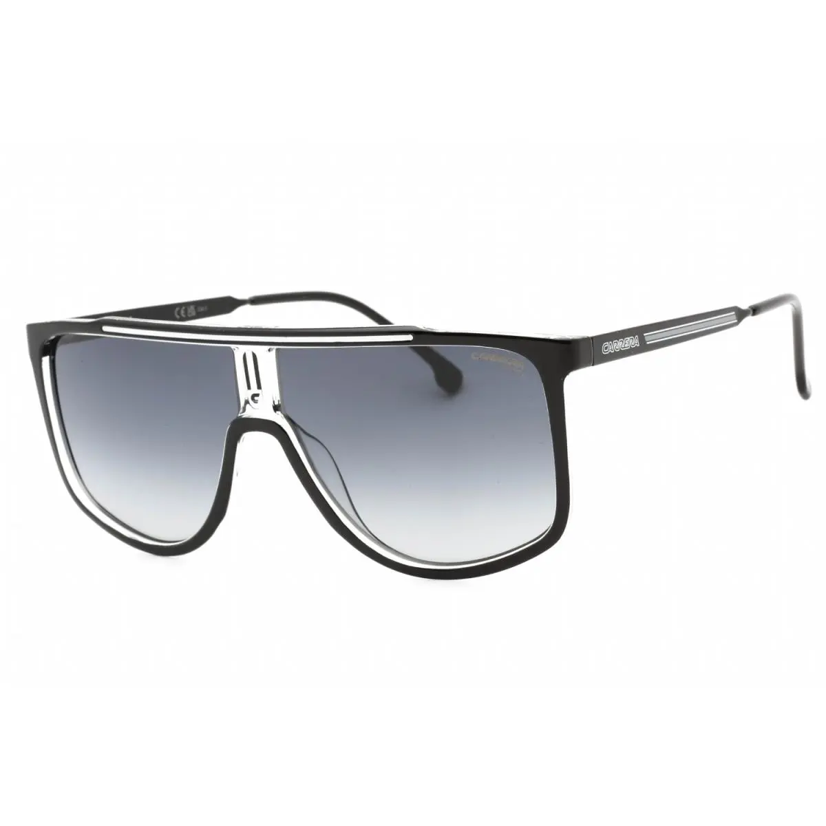 1056 S 080S 9O Sunglasses Black White Frame Gray Lenses 61mm by Carrera