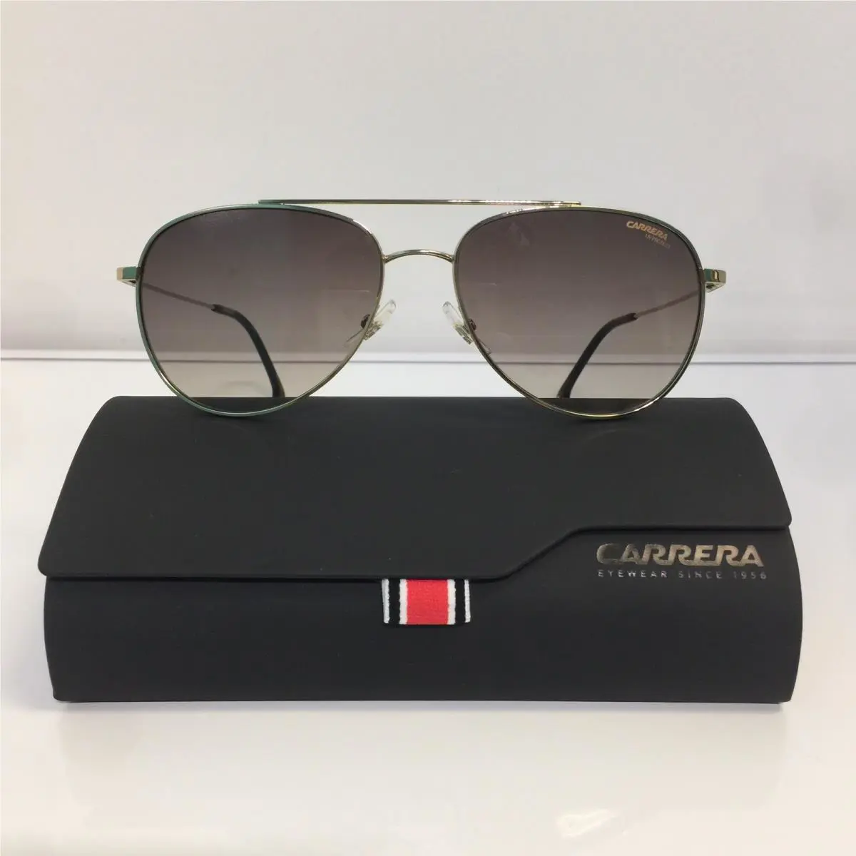 Carrera 187/S J5GHA Satin Gold Aviator Men’s Sunglasses 60mm