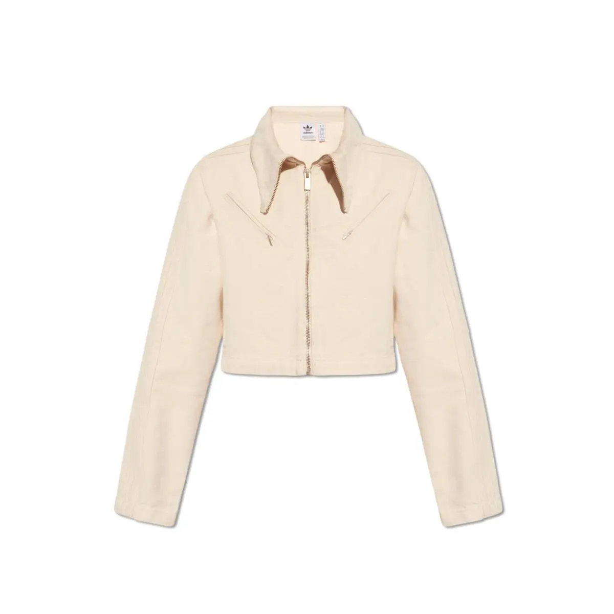 Adidas Originals Cream Denim Jacket with Logo - cream