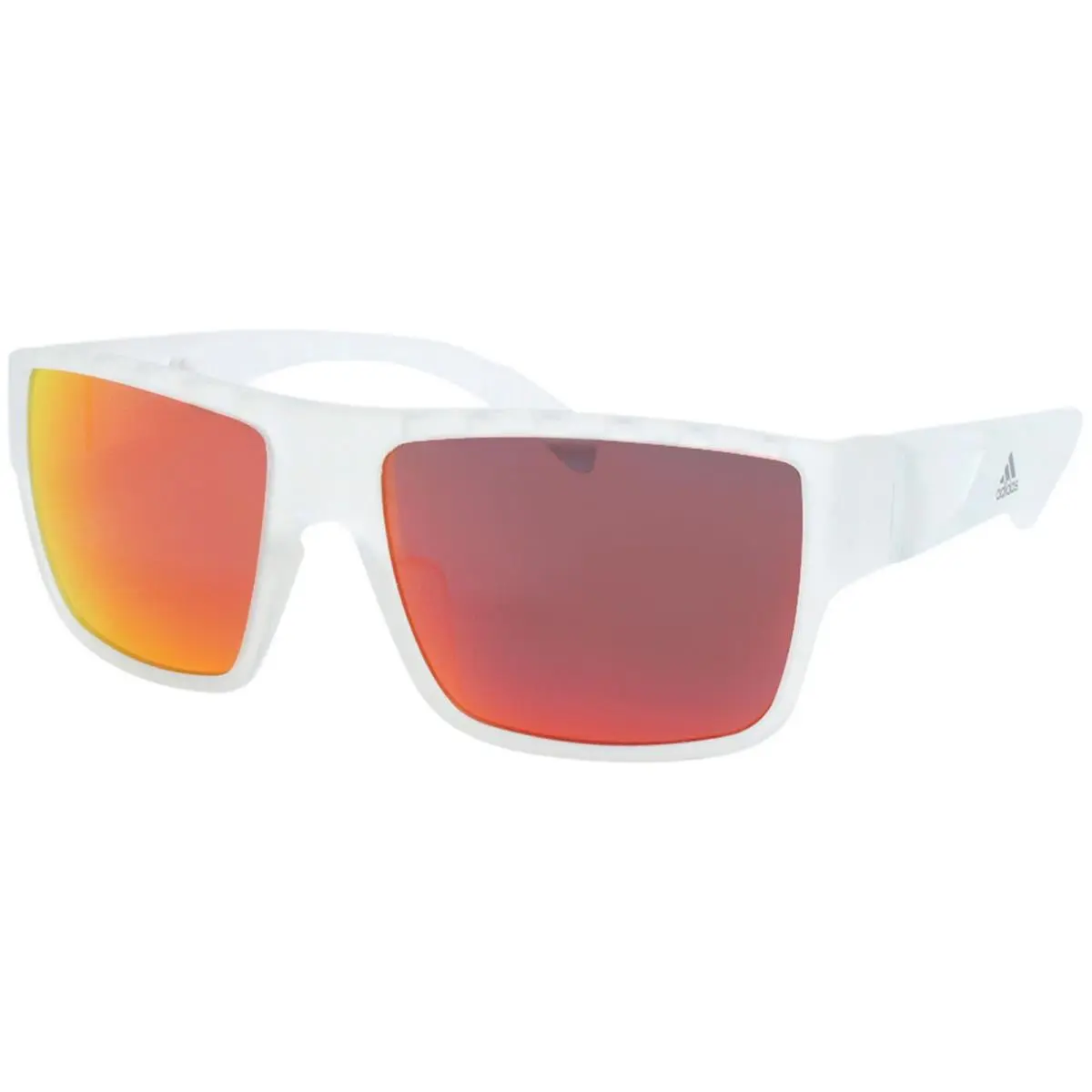 Adidas SP0006 26G Sunglasses Men`s Crystal/orange Mirror Lenses Rectangular 57mm