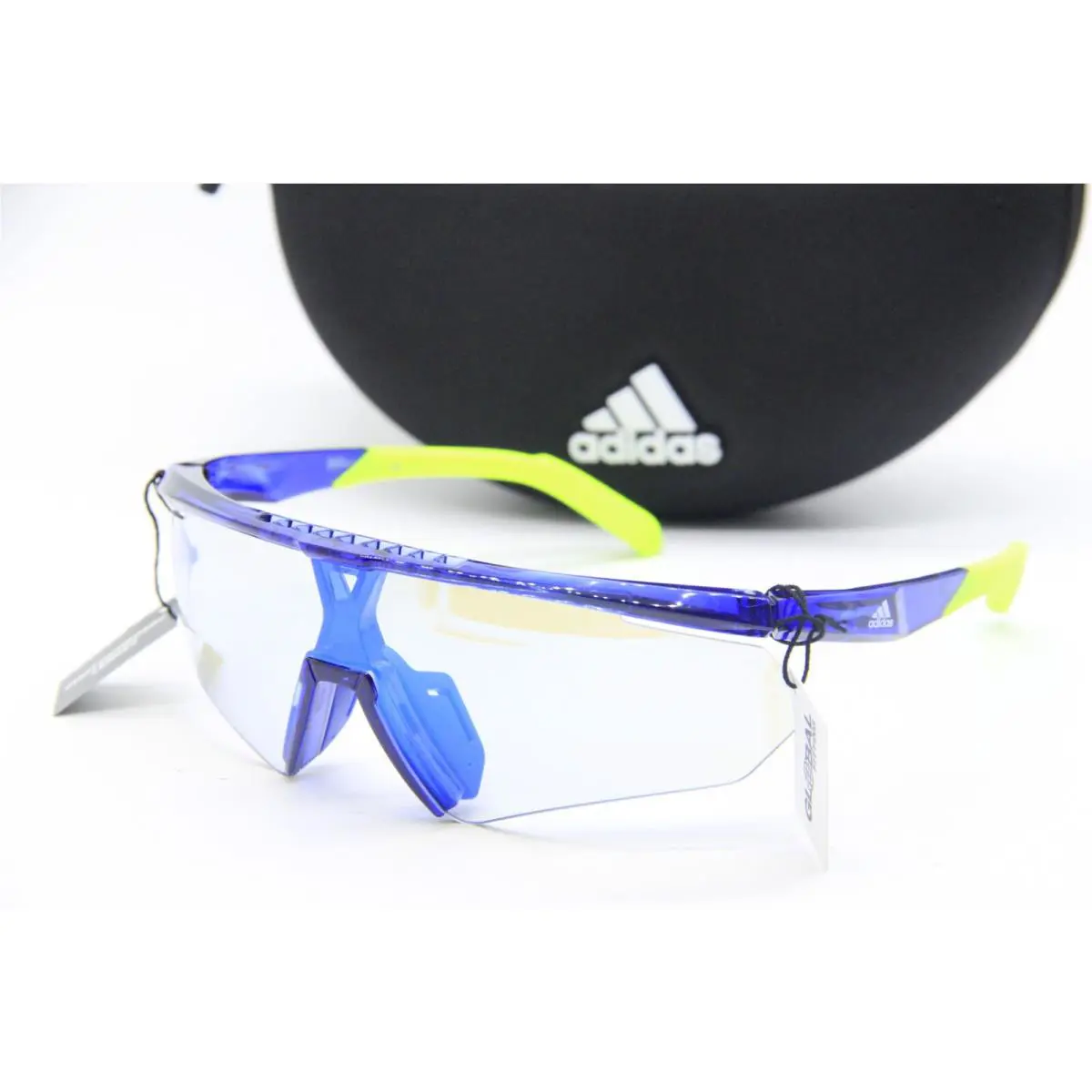 Adidas SP0027 91X Blue Neon Photochromic Sunglasses W/case 146MM