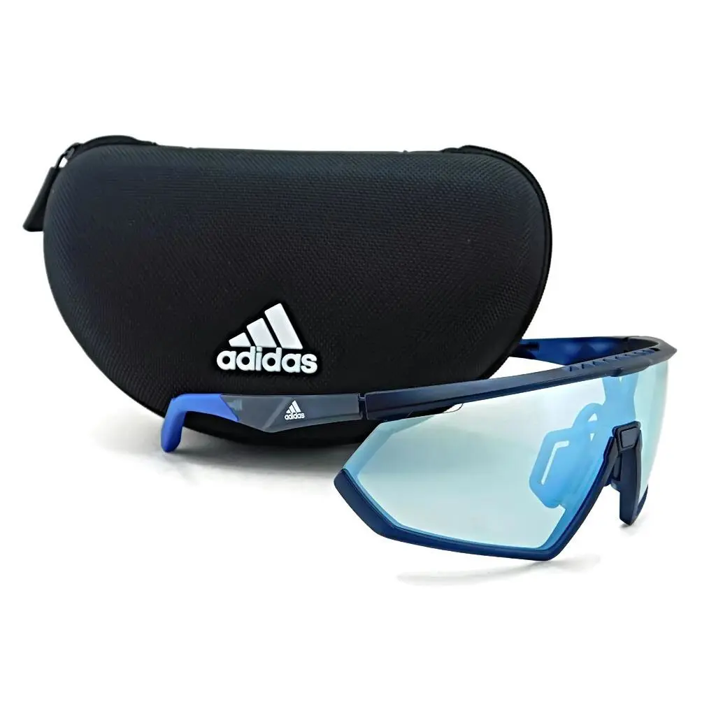 Adidas Sport Sunglasses SP0001 Matte Blue / UV Light Adapting Blue Vario Lens
