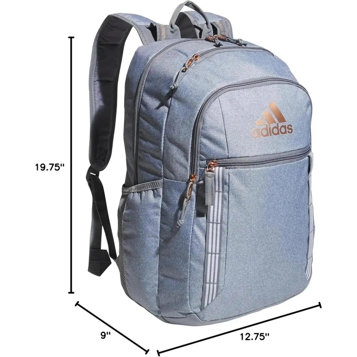 Excel 6 20 Large Durabl Backpack School 15 Laptop Bag Gray Gold by Adidas