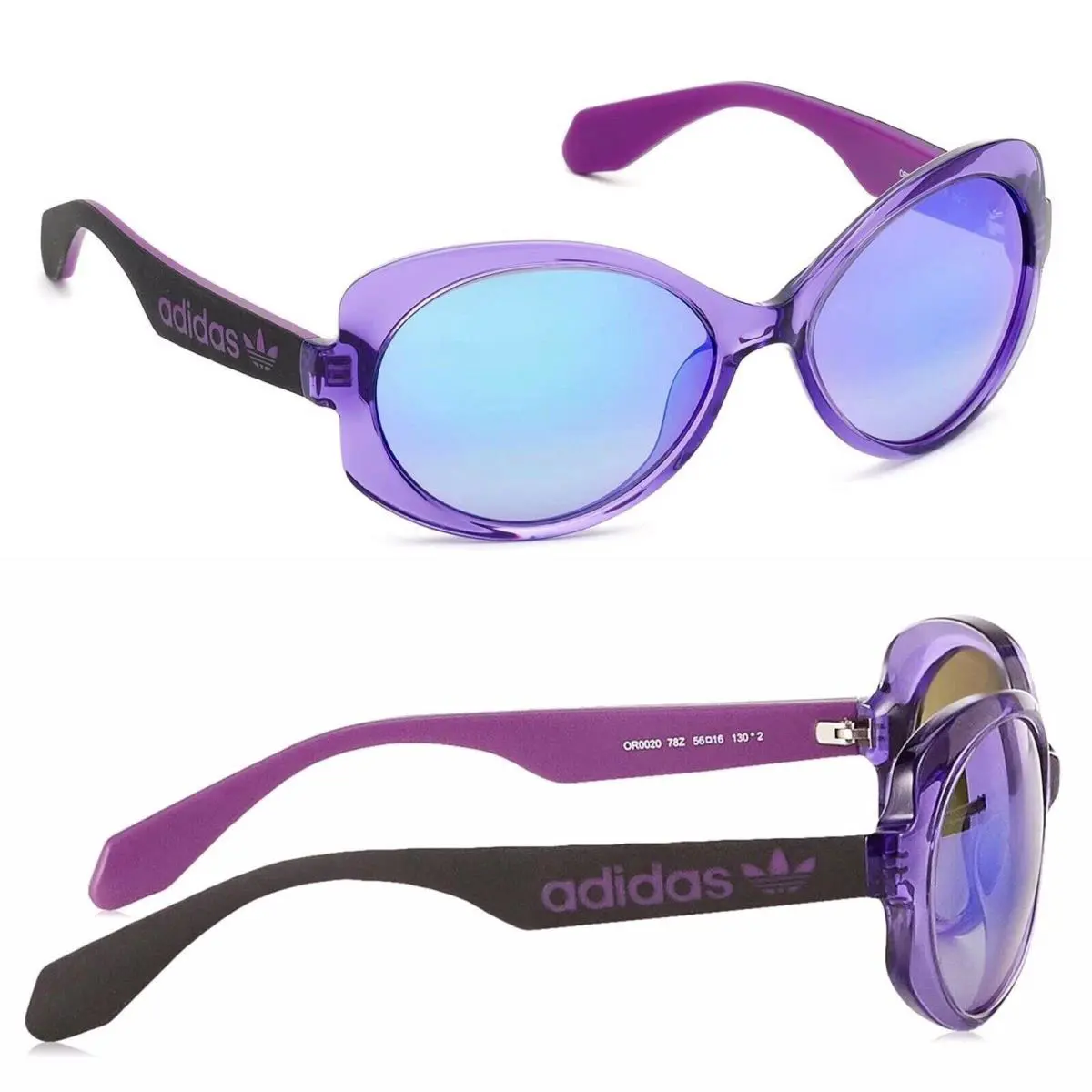 Adidas Originals Womens Butterfly Sunglasses Integrated Nose Guards 56mm MRP$129