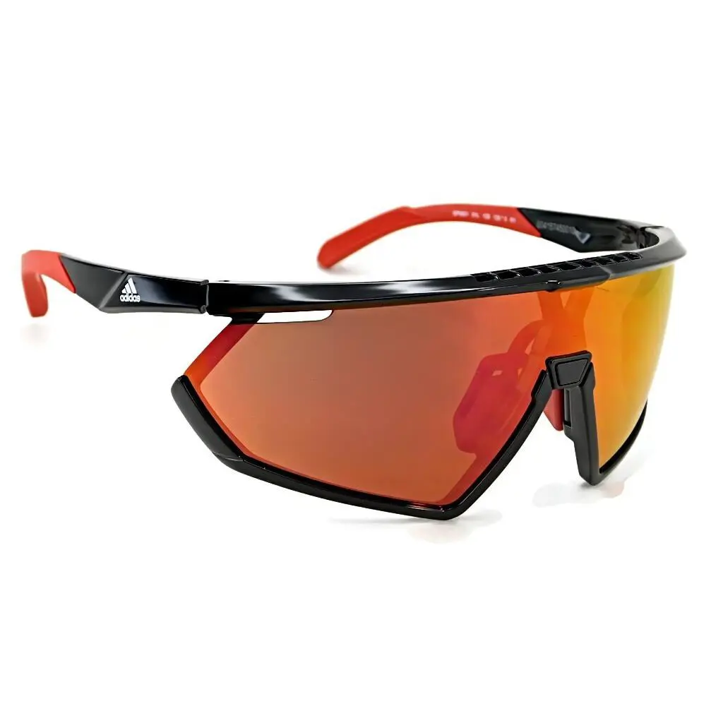 Adidas Sport Sunglasses SP0001 01L - Shiny Black / Red Mirror + Bonus Lens