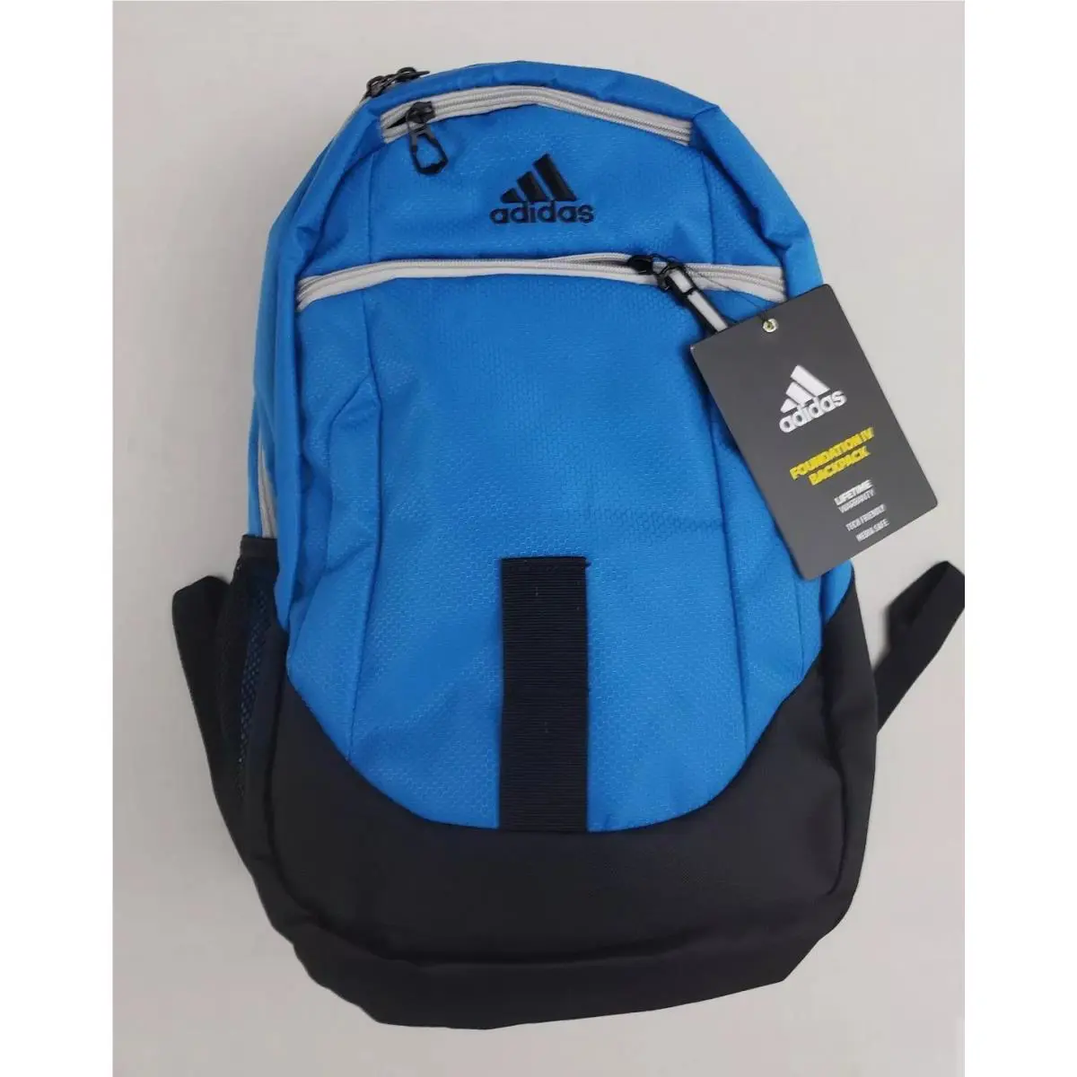 Adidas Foundation IV Laptop Blue Black Backpack Media Pocket Durable Lifetime