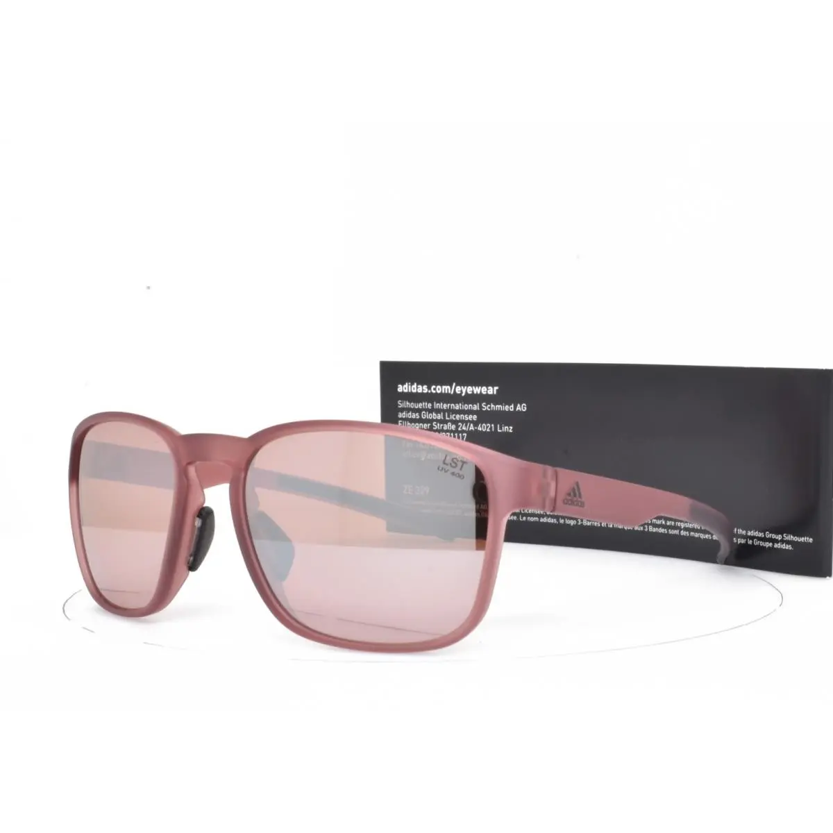 Sunglasses by Silhouette Matte Clear Maroon Red Lst Lens Austria 32 3500 by Adidas