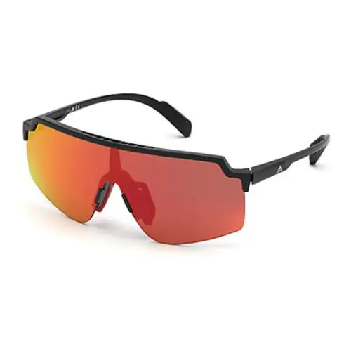 Adidas SP0018 01L Black Gloss Red Mirror Sunglasses