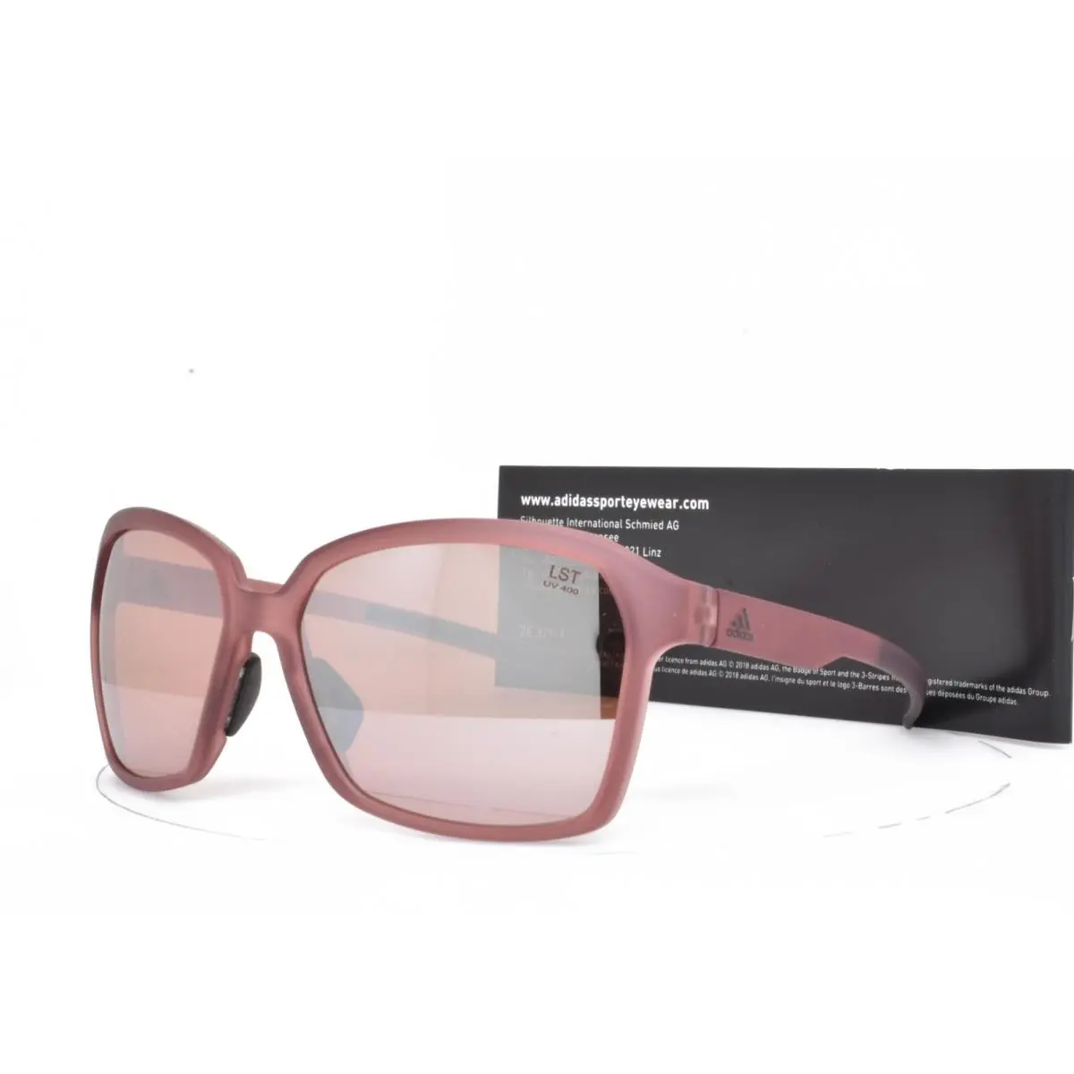 Sunglasses by Silhouette Matte Clear Maroon Red Lst Lens Austria 45 3500 by Adidas