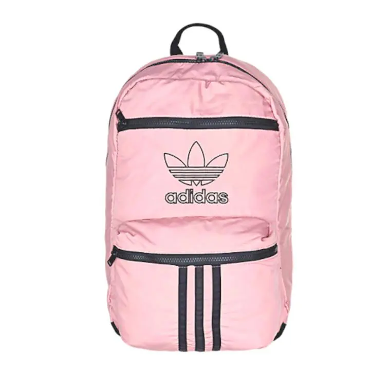Adidas Originals National 3 Stripes Pink Gym Sports Training Backpack Bag - Pink, Hardware: Gray