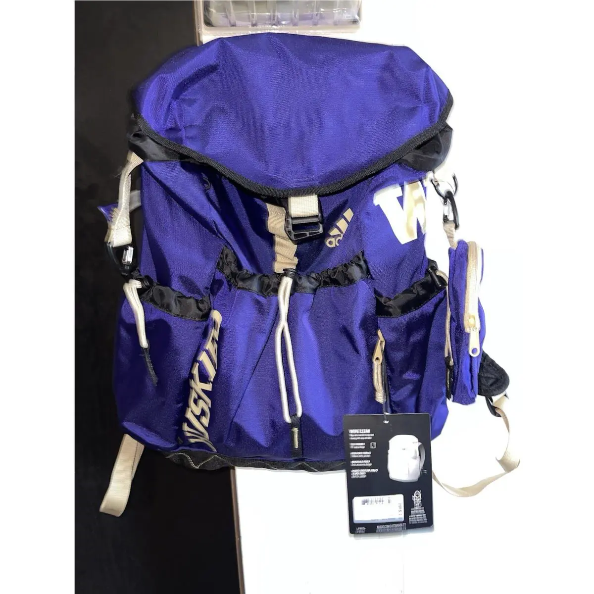 Adidas Washington Huskies Utility Premium Backpack Purple Gold Black Collegiate