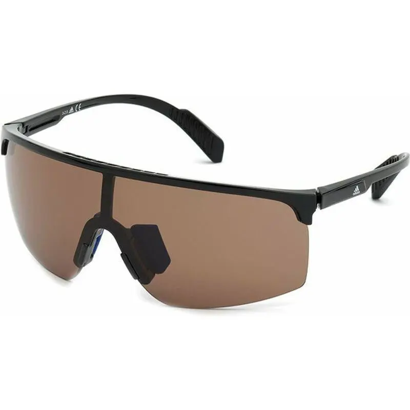 Adidas Sport Sunglasses - SP0005/S 01E - Glossy Black / Brown Amber Lens