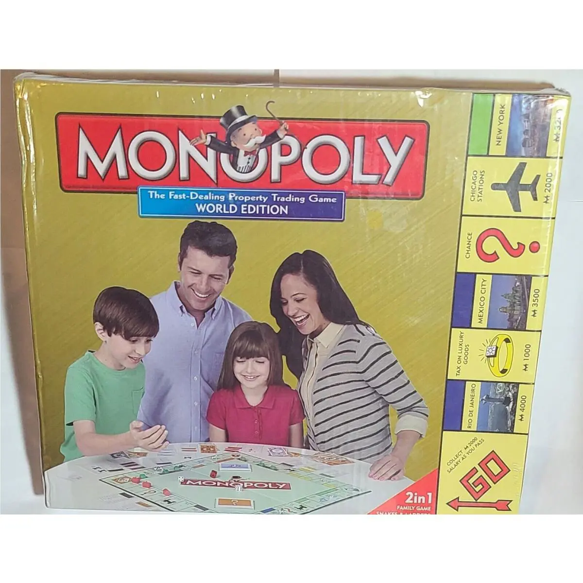 2 IN 1 Monopoly World Edition Snakes Ladders Rare