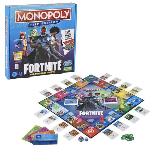 RI One Monopoly Flip Edition Fortnite Family Board Game