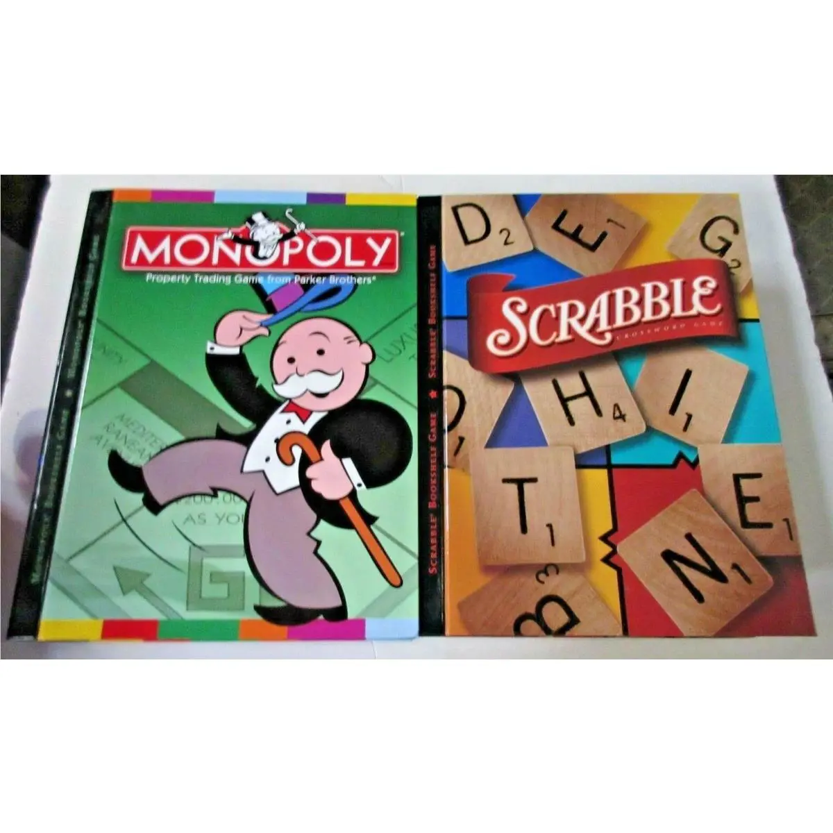 Scrabble and Monopoly Board Game Bookshelf Collection