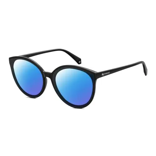 4082/F/S Cateye Polarized Sunglasses Black Crystal Accent 62mm 4 Option Blue Mirror Polar by Polaroid