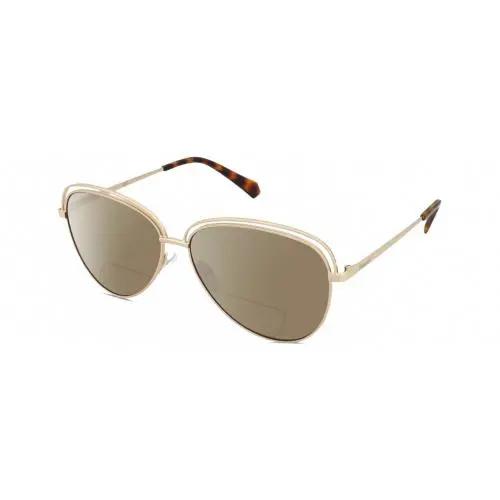4103/S Womens Polarized Bifocal Sunglasses in Gold Tortoise Havana 58mm Brown by Polaroid