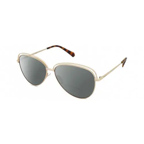 4103/S Womens Polarized Bifocal Sunglasses in Gold Tortoise Havana 58mm Grey by Polaroid