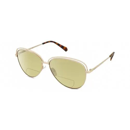 4103/S Womens Polarized Bifocal Sunglasses in Gold Tortoise Havana 58mm Yellow by Polaroid