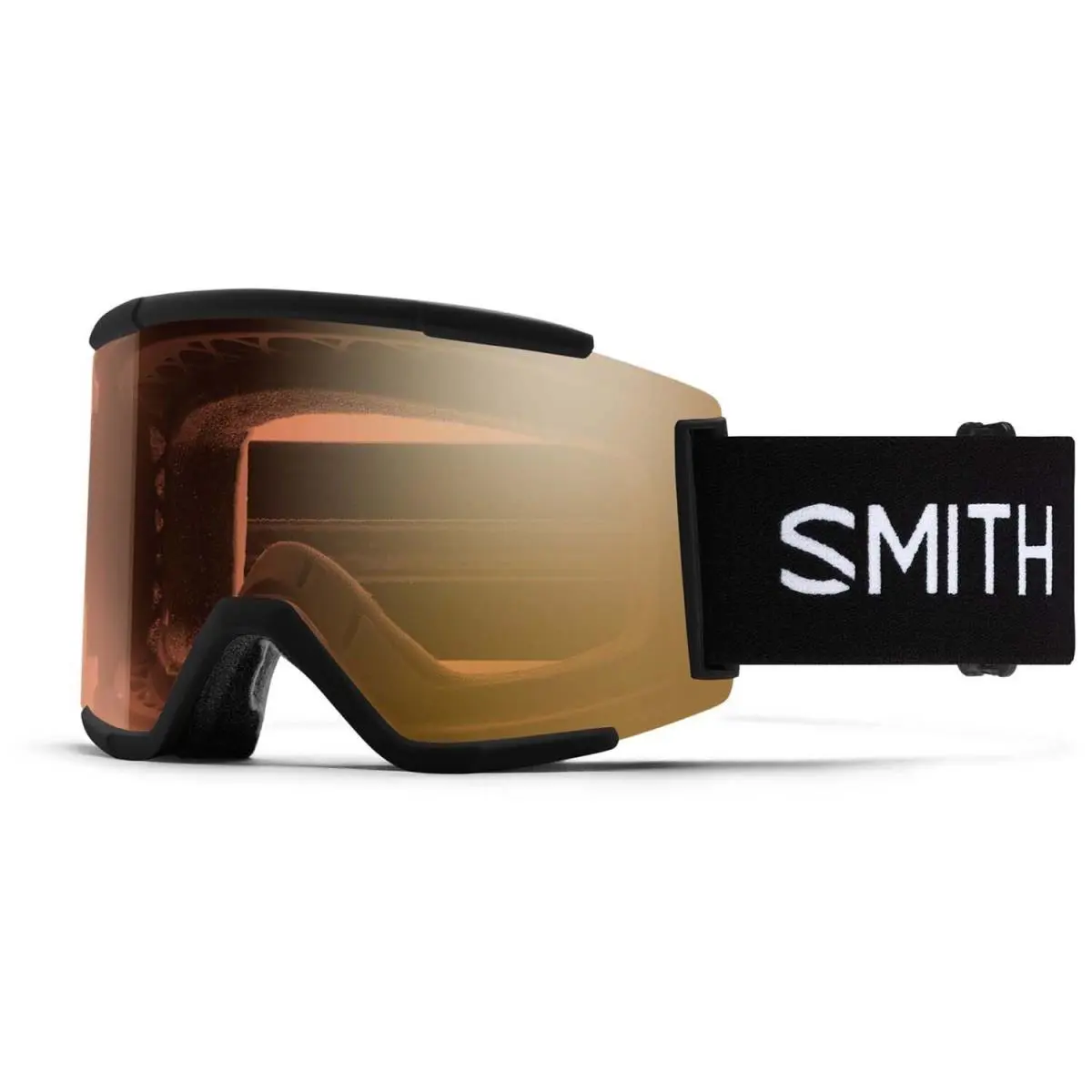 Smith Squad XL Snow Goggles Black Chromapop Pro Photochromic Gold Mirror Lens by Smith Optics
