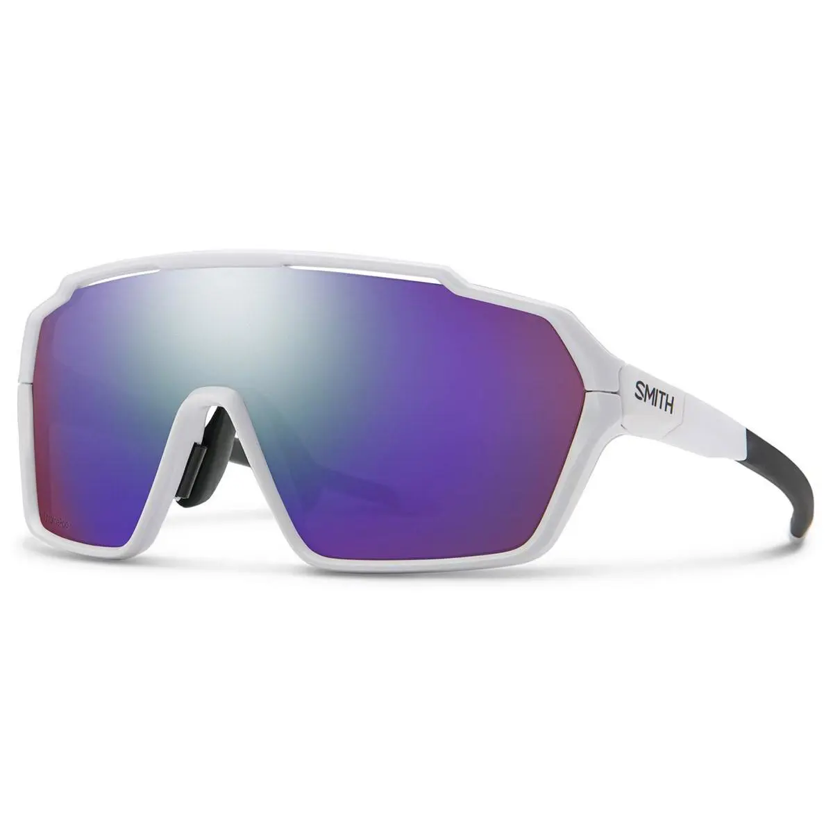 Smith Shift Mag Sunglasses White Frame Chromapop Violet Mirror Lens by Smith Optics