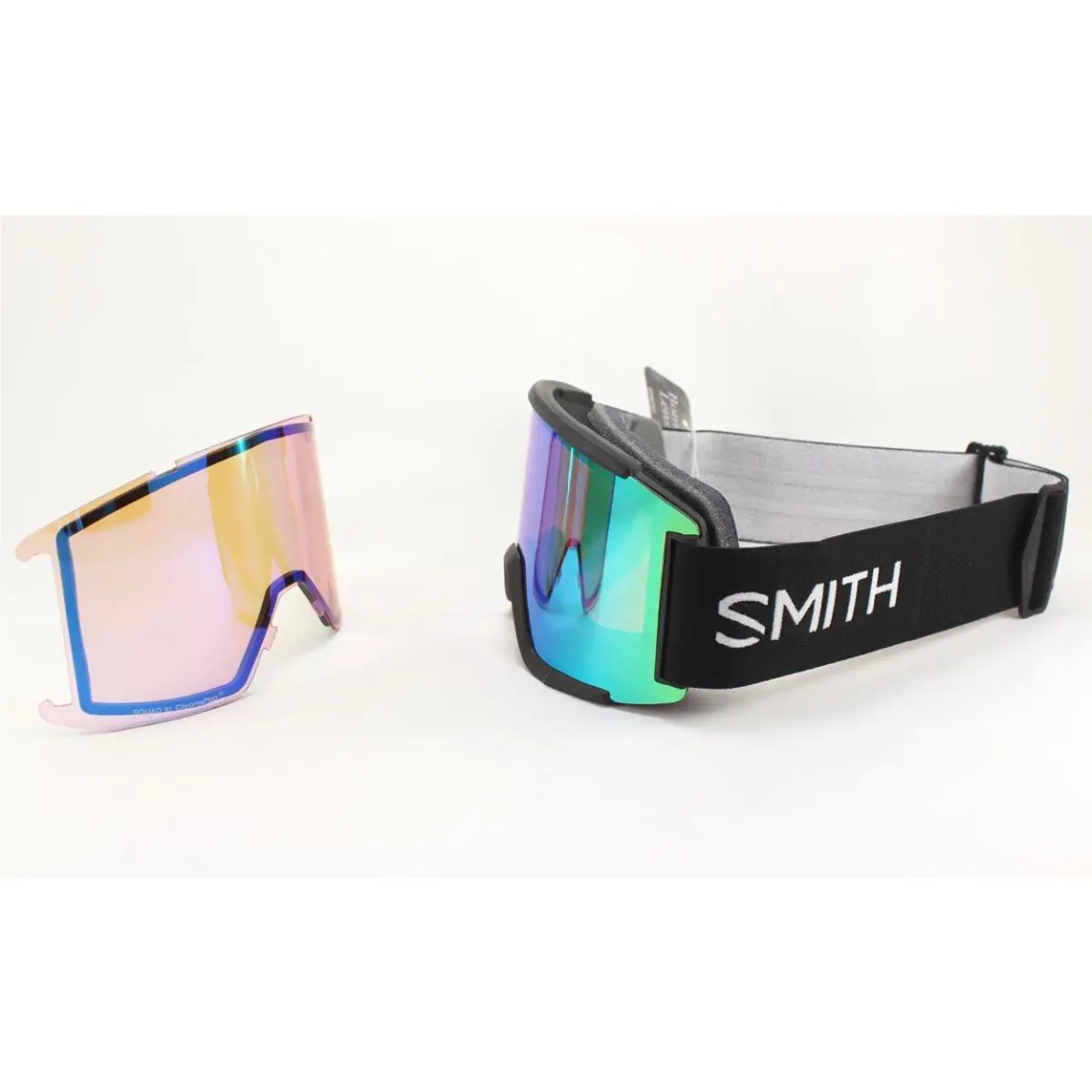 Smith Squad XL Snow Goggles Black Frame Everyday Green Mirror Lens + Bonus