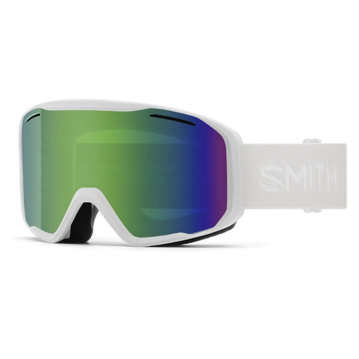 Smith Blazer Ski / Snow Goggles White Frame Green Sol-x Mirror Lens
