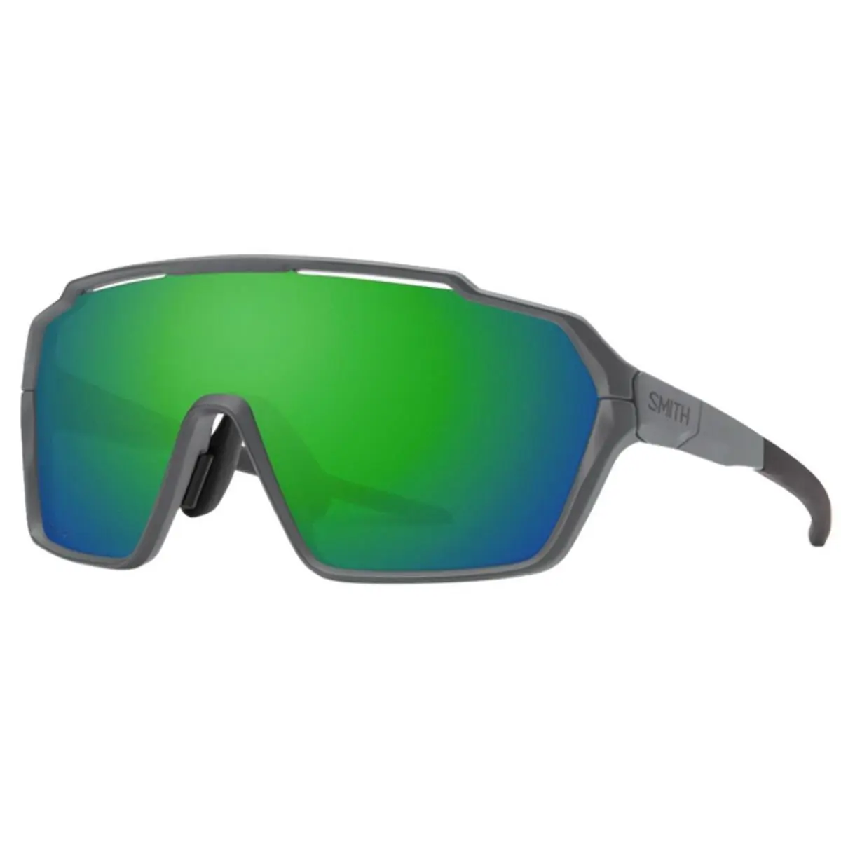 Smith Shift Mag Sunglasses Matte Cement Frame Chromapop Green Mirror Lens by Smith Optics