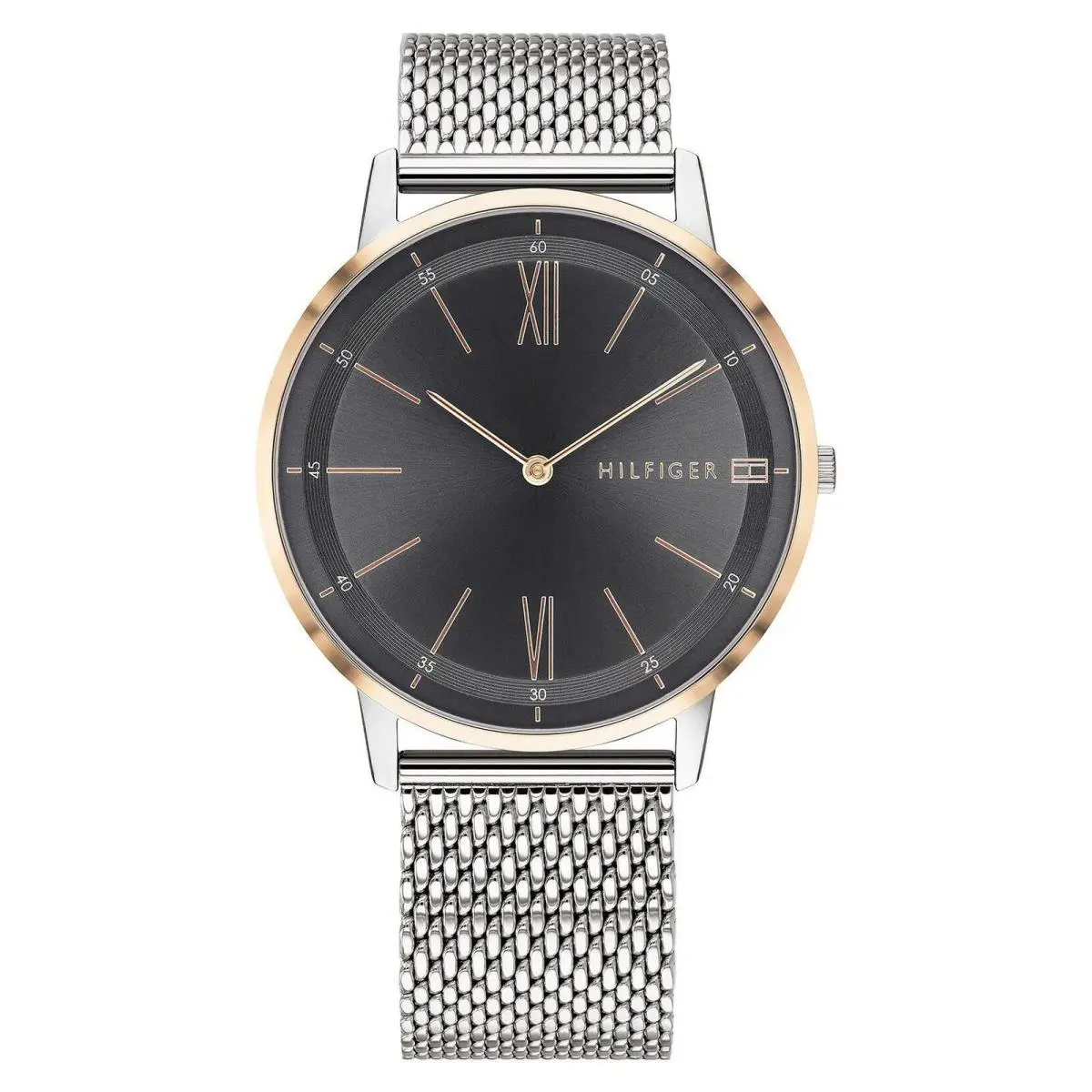 1791512 Cooper Grey Dial Silver Mesh Band Mens Watch by Tommy Hilfiger