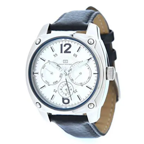 Tommy Hilfiger Women`s Silver Dial Blue Leather Band Watch 1780868