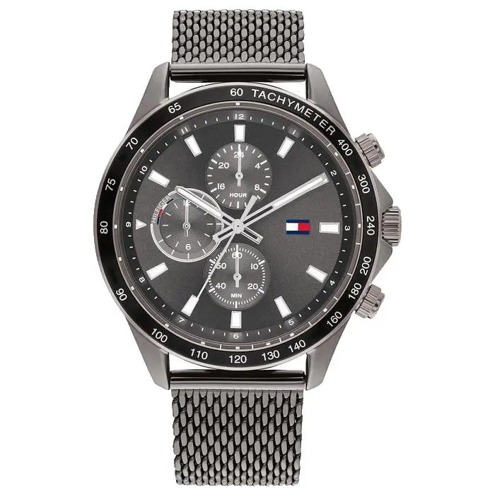 Tommy Hilfiger Chronograph 1792019 Grey Dial Mesh Bracelet 44MM Mens Watch