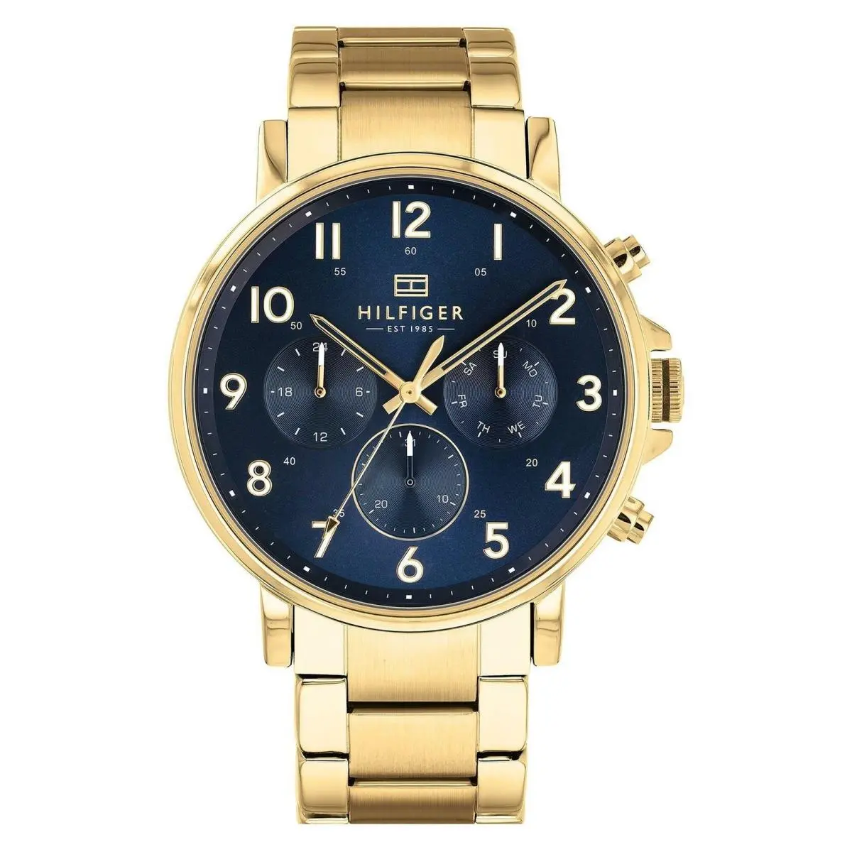 Tommy Hilfiger 1710384 Daniel Blue Dial Gold Bracelet Chronograph Mens Watch