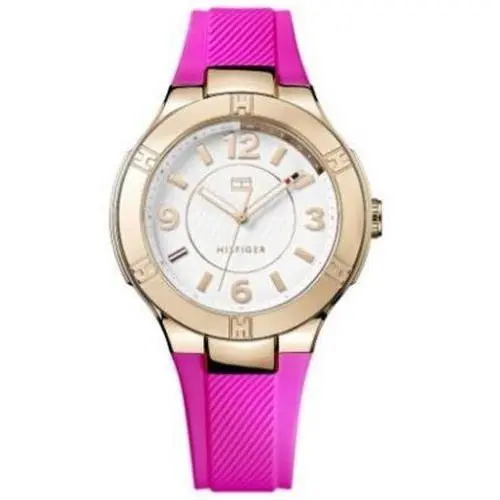Tommy Hilfiger Women`s Pink Silicone Rose Gold-tone Analog Quartz Watch 1781444