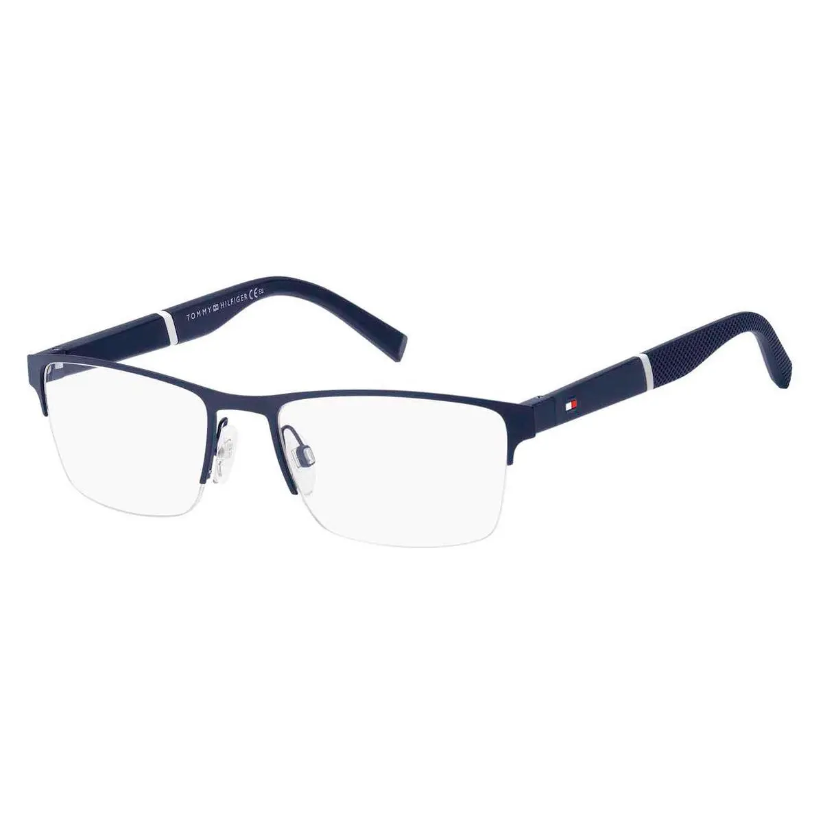 Tommy Hilfiger 1905 Eyeglasses Men Matte Blue Rectangle 55mm