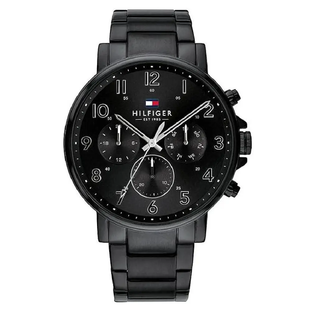 Tommy Hilfiger 1710383 Men`s Black Stainless Steel Watch 46mm - Black