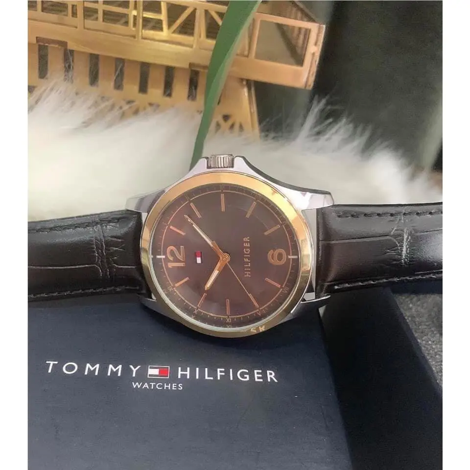 Tommy Hilfiger 1791518 Black Leather Strap Watch 42mm