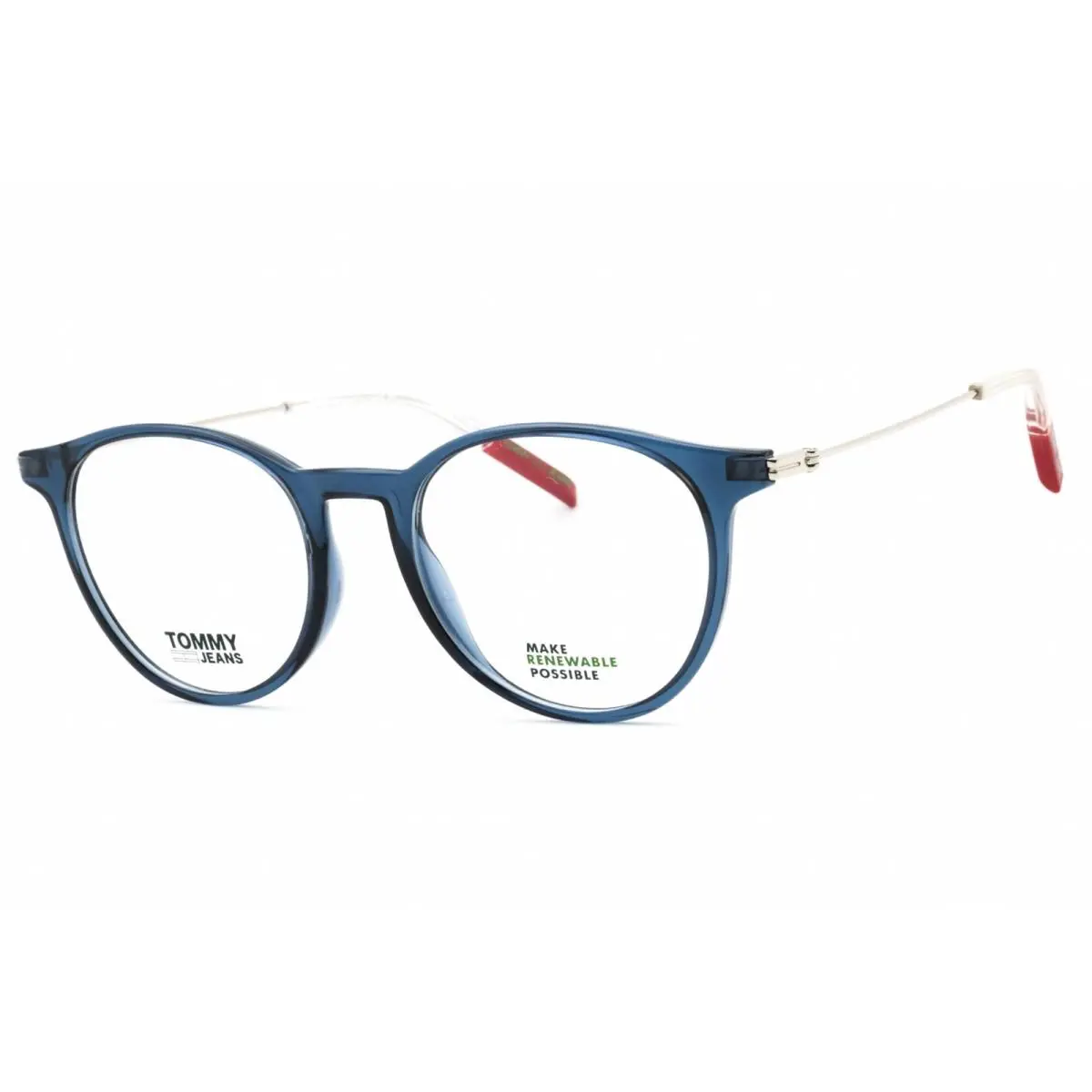 Unisex Eyeglasses Blue Round Full Rim Plastic Frame TJ 0078 Pjp by Tommy Hilfiger