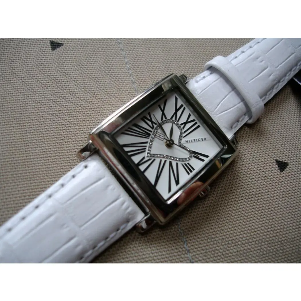 +bonus-new Summer White Leather Ladys Heart 1780944  Watch by Tommy Hilfiger