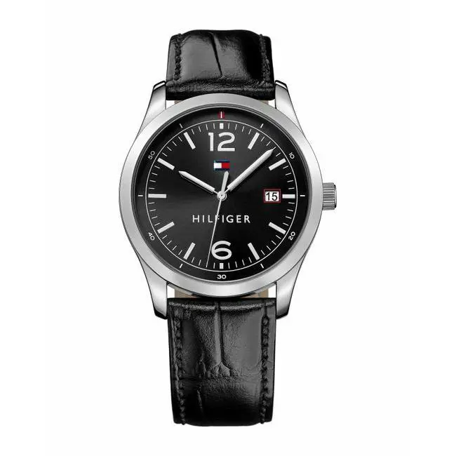 Tommy Hilfiger 42mm 1710350 Men`s Black George Watch - Dial: Black, Band: Black, Manufacturer Band: black