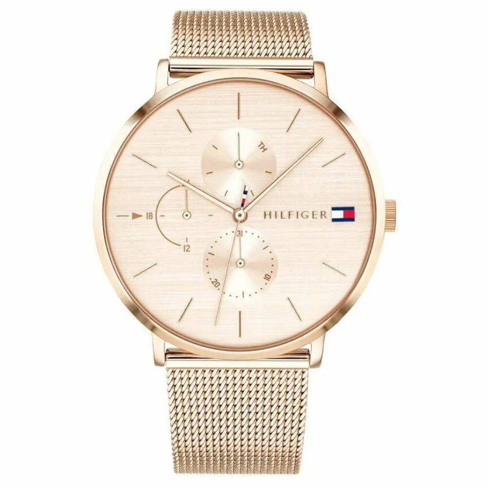 Jema Rose-gold Tone Mesh Band Women s Watch - 1781944 by Tommy Hilfiger