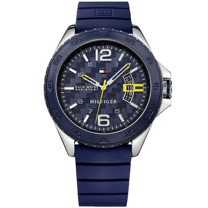 1791204 Blue Dial Silicone Strap Quartz 46MM Mens Watch by Tommy Hilfiger