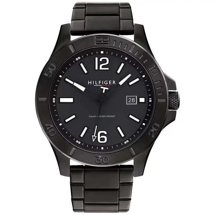 Tommy Hilfiger Men`s Stainless Steel Analog Quartz Watch 46mm - Black