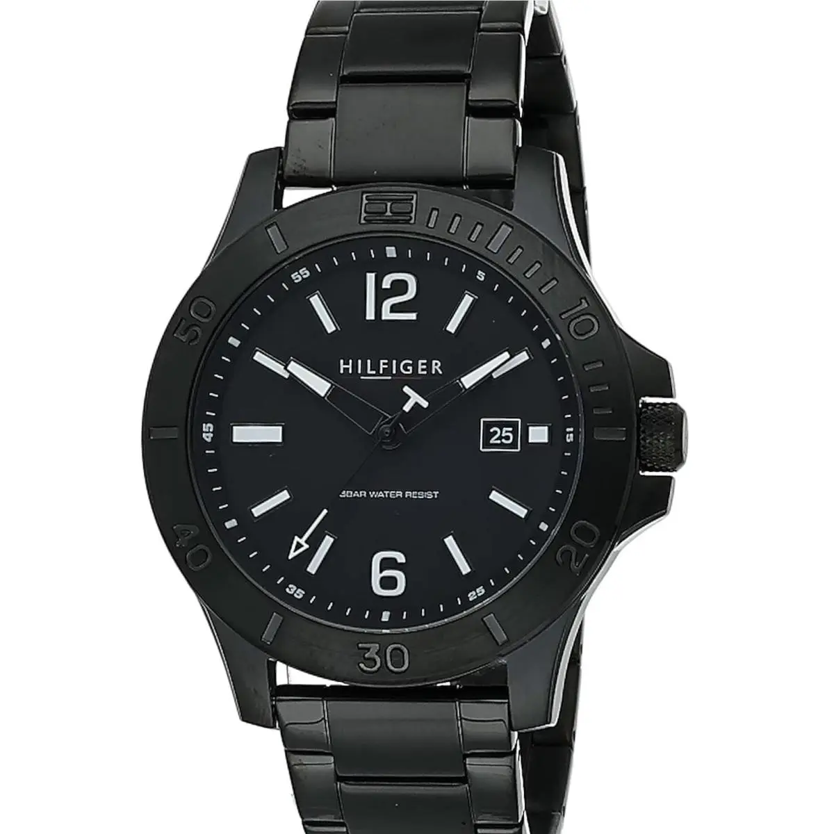 Tommy Hilfiger 1791996 Men`s Black Analog Watch Black Bracelet