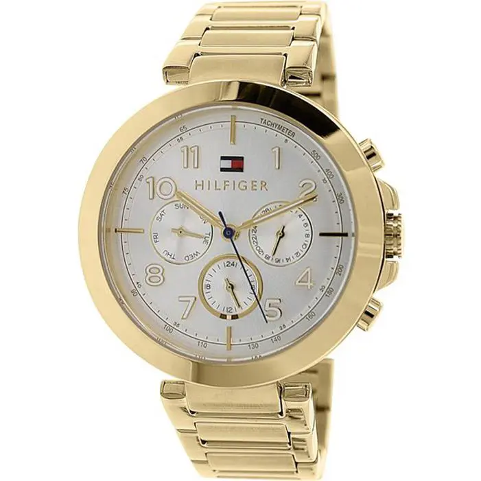 1781450 Silver Dial Gold Tone Stainless Women`s Watch by Tommy Hilfiger